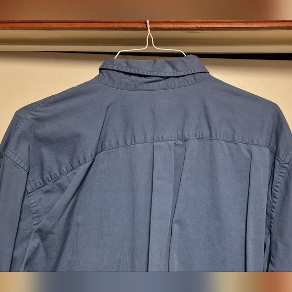 Lands' End Men's Casual Blue Button Down Shirt - Picture 6 of 9